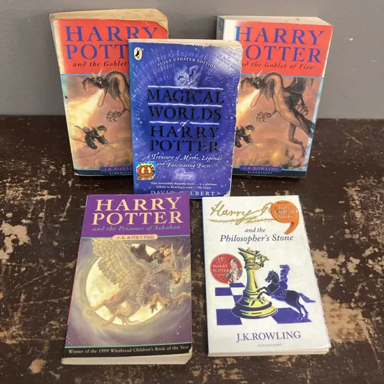 Lot of 4 Harry Potter Books With The Magical Worlds of Harry Potter by David Colbert